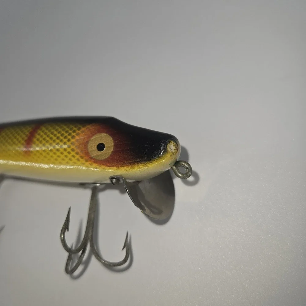 Vintage Shakespeare Slim Jim Honor Built Wood‎ Fishing Lure Propeller USA 4.5 In